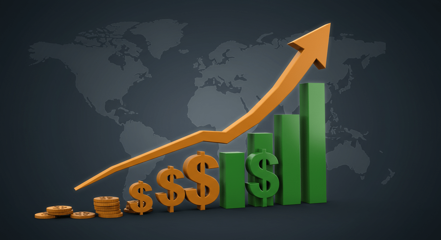 conceptual illustration of a rising graph intertwined with dollar symbols, symbolizing the rapid growth of national debt and its economic implications. This visual can effectively convey the themes of financial growth challenges and the need for strategic wealth planning in response to changing tax policies and interest rates.